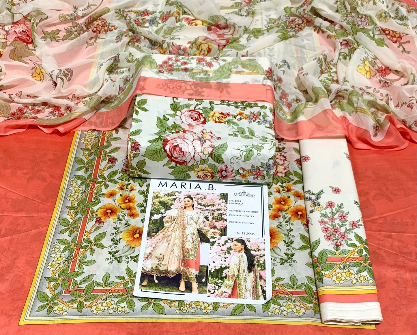Maria B. - Shafoon dupatta 3 piece Lawn suit