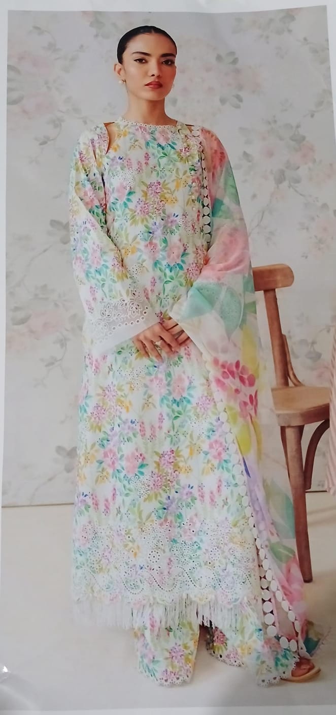 Maria B. - Shafoon dupatta 3 piece simple Lawn suit