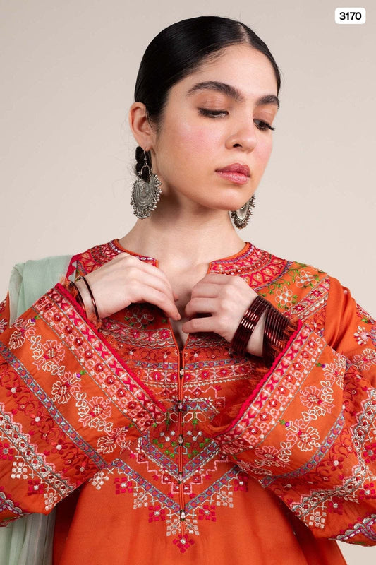 *ZARA SHAHJAHAN. 3-PIECE DHANAK SUIT