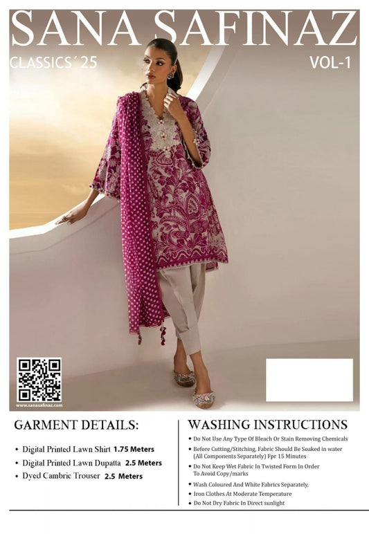 Sana Safinaz - Digital printed shirt and dupatta with cambric trouser