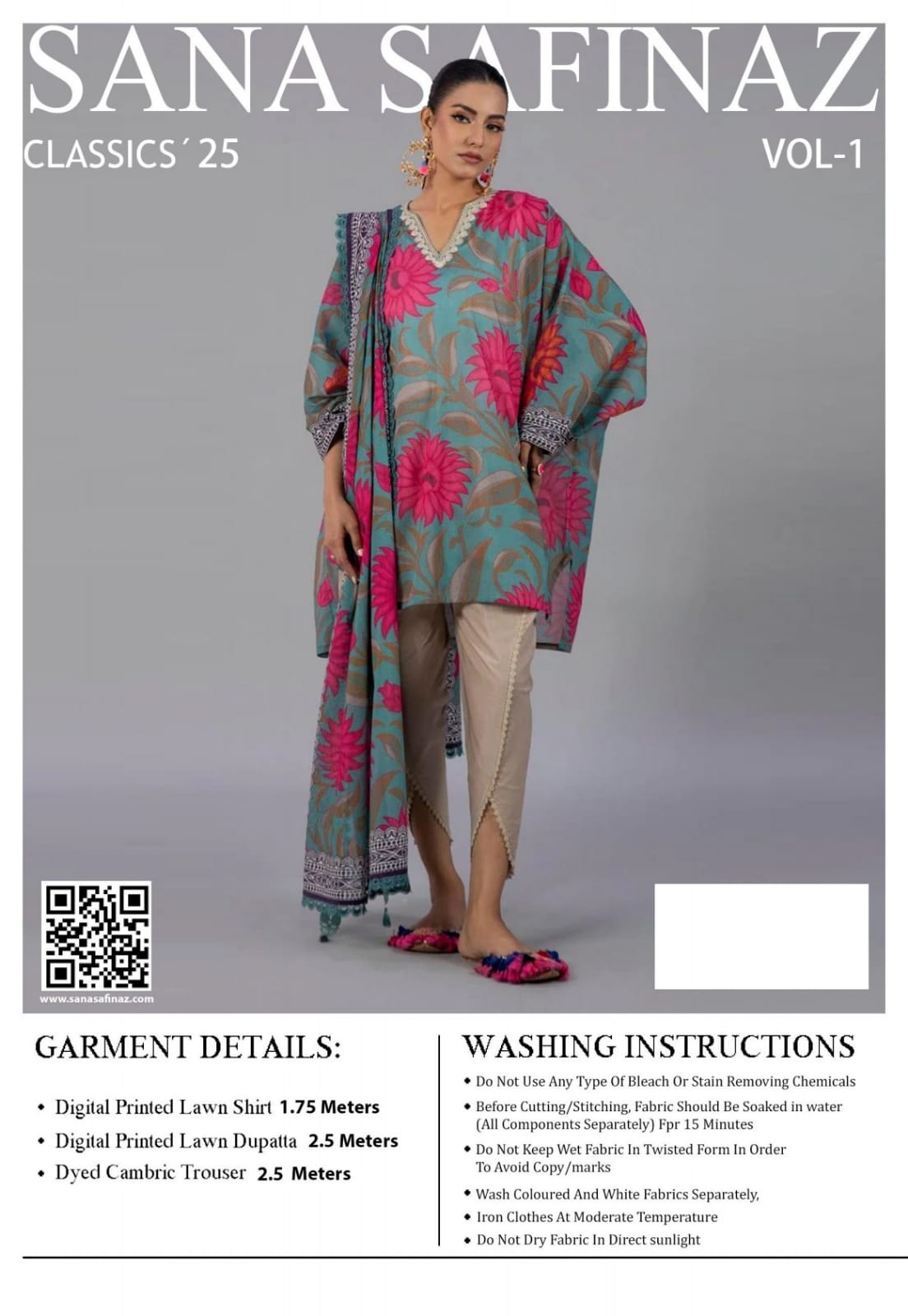 Sana Safinaz - Digital printed shirt and dupatta with cambric trouser