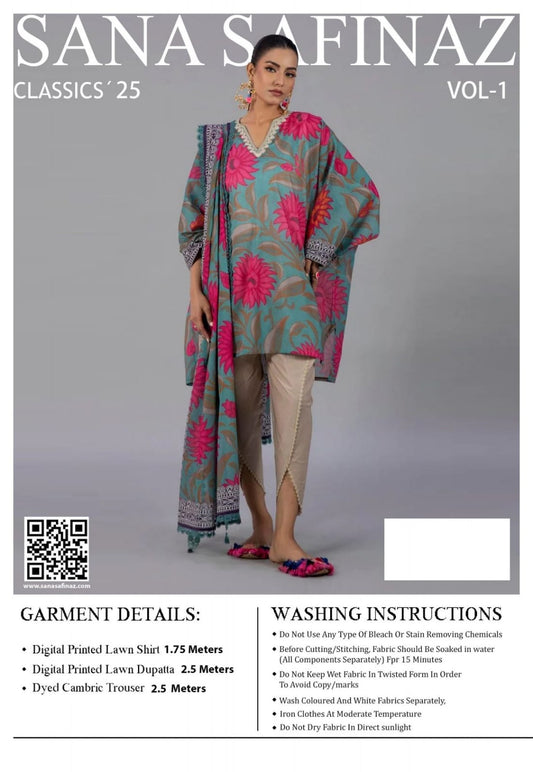 Sana Safinaz - Digital printed shirt and dupatta with cambric trouser