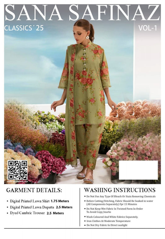 Sana Safinaz - Digital printed shirt and dupatta with cambric trouser