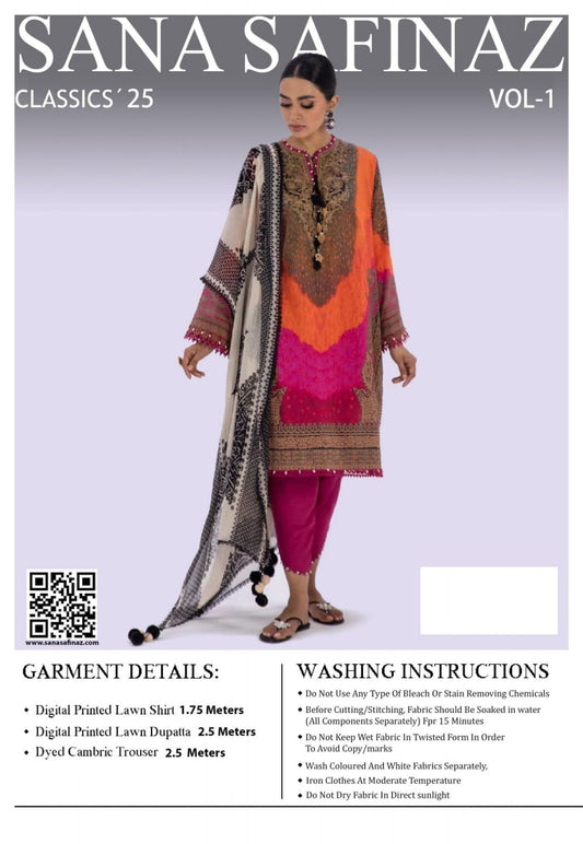 Sana Safinaz - Digital printed shirt and dupatta with cambric trouser