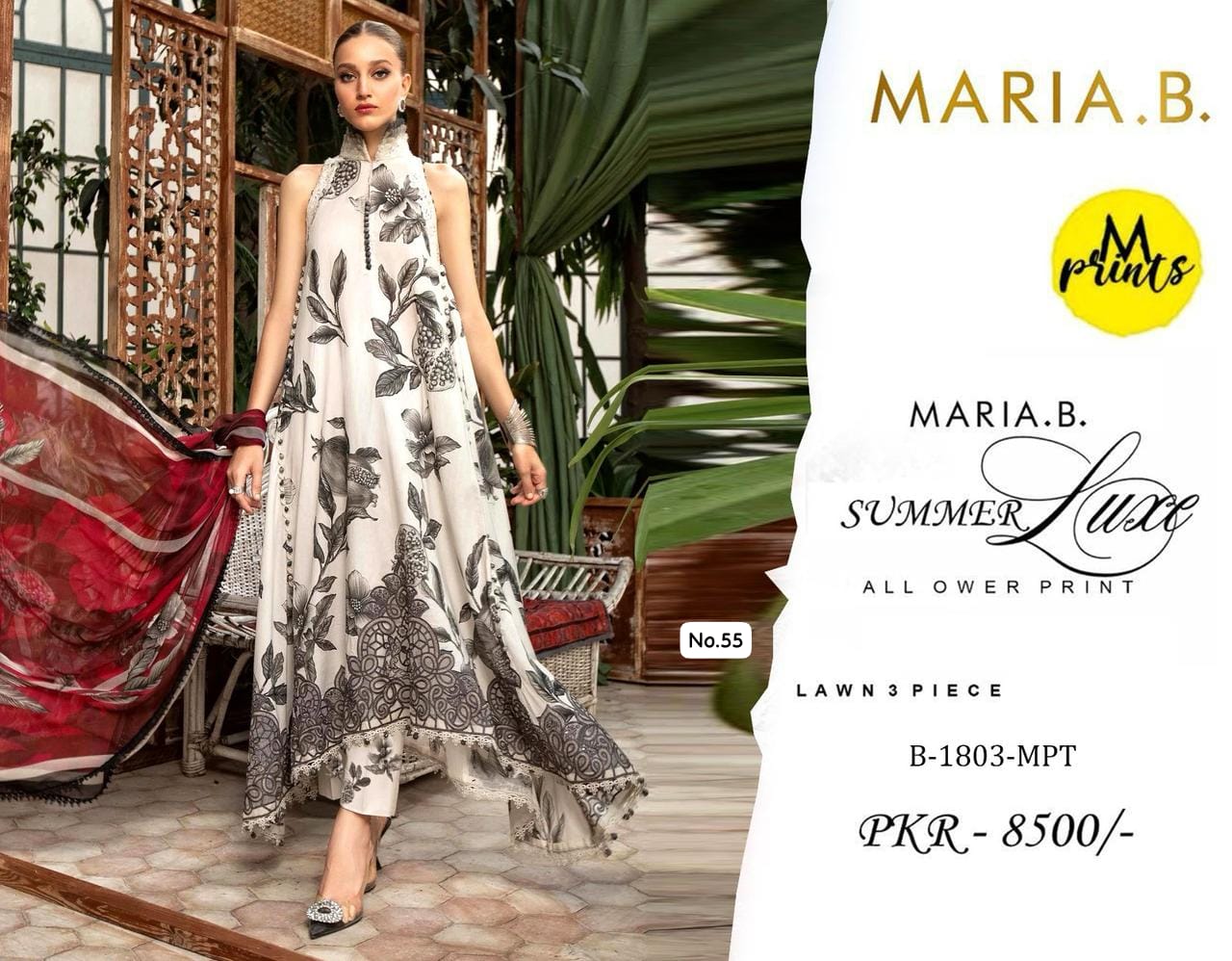 Maria B. - Shafoon dupatta 3 piece Lawn suit